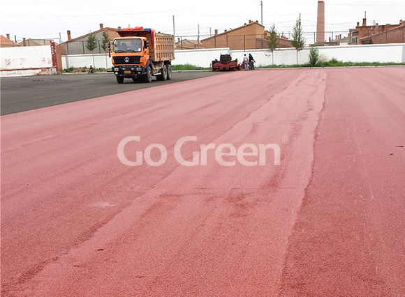 El último proyecto de asfalto en color en mongolia