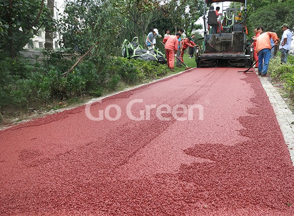 Proyecto de asfalto de color rojo en kunshan