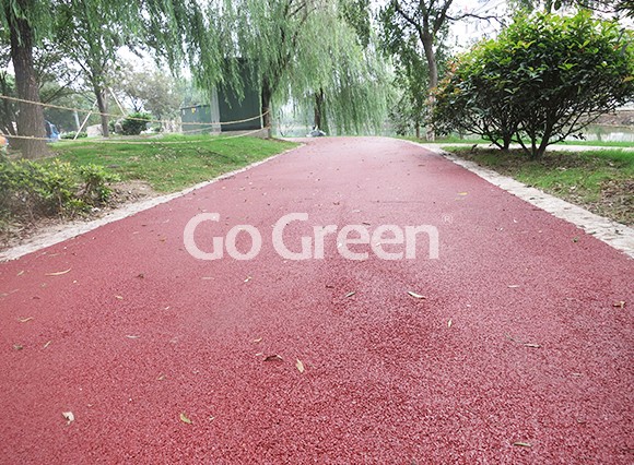 Proyecto de asfalto de color rojo en kunshan