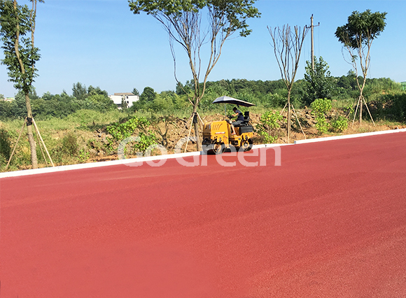 Proyecto de asfalto de color Red Hot Mix en la ciudad de Huangshi