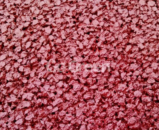 Proyecto de asfalto coloreado de mezcla cálida de color rojo