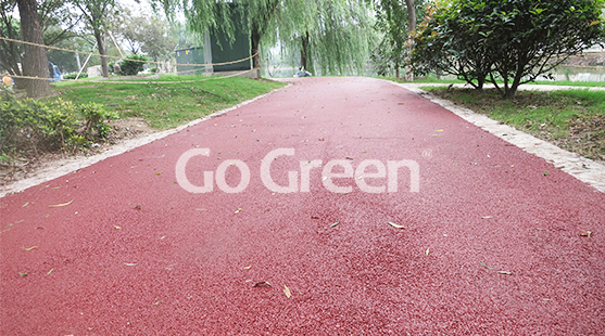 Proyecto de asfalto de color rojo en kunshan